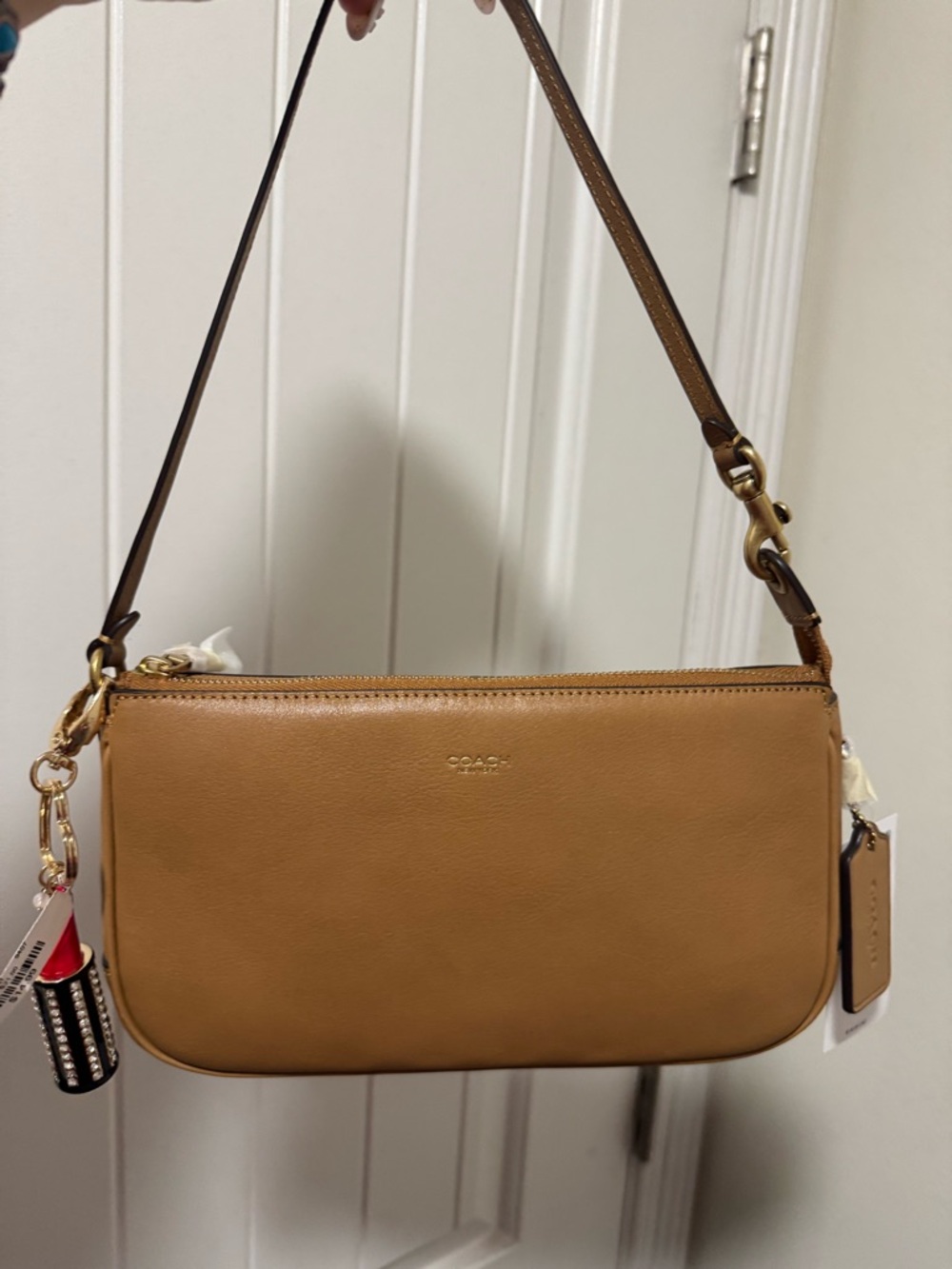 NWT Coach Tan Leather Shoulder Bag